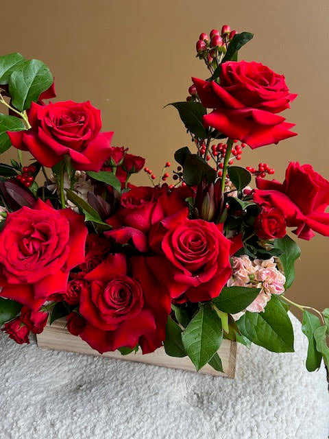 Stafford - Red Rose Cedar Box